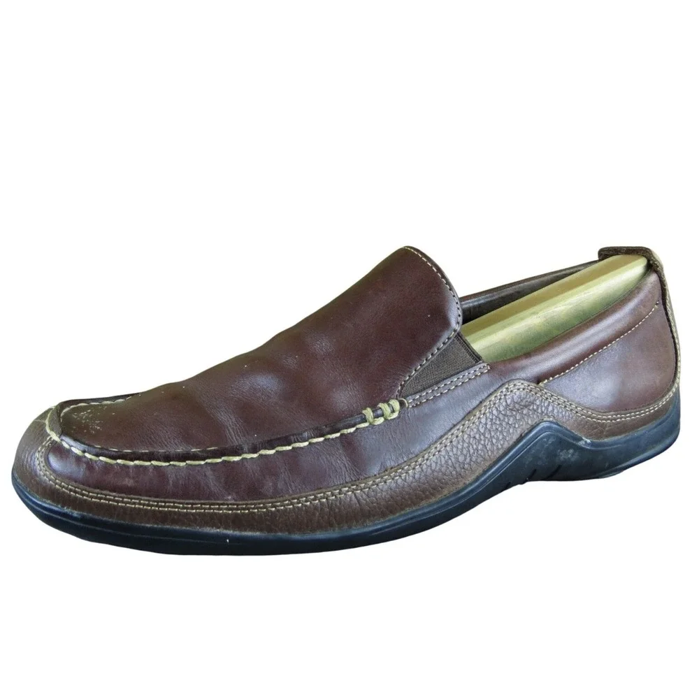 Cole Haan Tucker Venetian Men's 9.5 Brown Leather Slip-On Loafers Casual Comfort